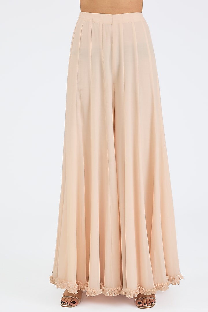 Blush Pink Georgette Wedding Sharara Set by NITIKA GUJRAL at Pernia's Pop Up Shop
