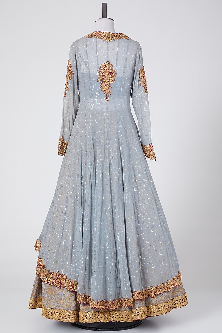Grey Viscose Embroidered Wedding Lehenga Set by NITIKA GUJRAL at Pernia's Pop Up Shop
