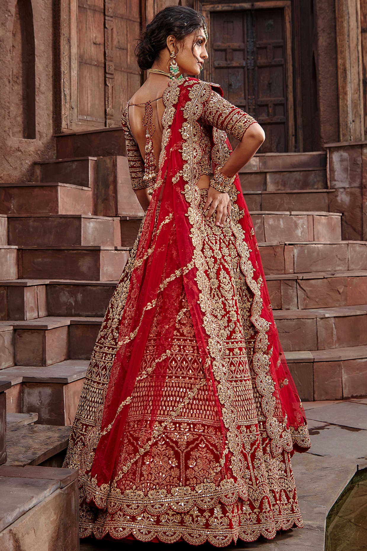 Buy Blood Red Mahroon Zari Work Bridal Lehenga, Wedding Attire, Lehnga,  Indian Outfit Online in India - Etsy