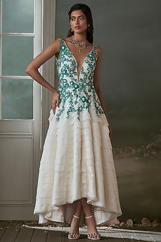 net midi dress Mac Duggal Petite Polka Dot Net Bustier A-Line Midi Dress
