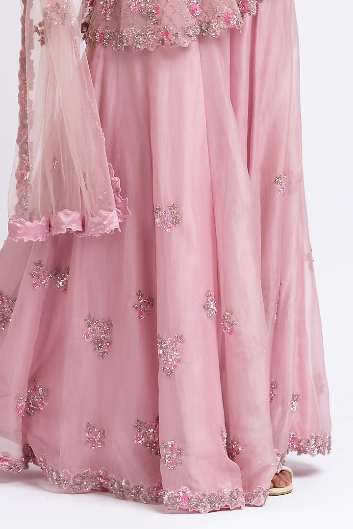 Rose Pink Organza Bridal Sharara Set by NITIKA GUJRAL at Pernia's Pop Up Shop