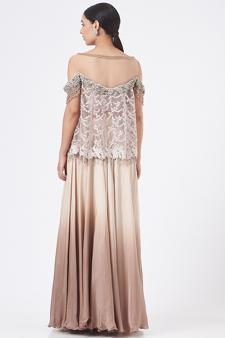 Blush Pink Satin Ombre Dyed Wedding Lehenga Set by NITIKA GUJRAL at Pernia's Pop Up Shop