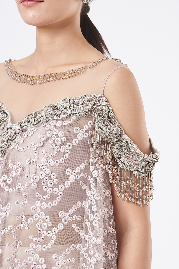 Blush Pink Satin Ombre Dyed Wedding Lehenga Set by NITIKA GUJRAL at Pernia's Pop Up Shop