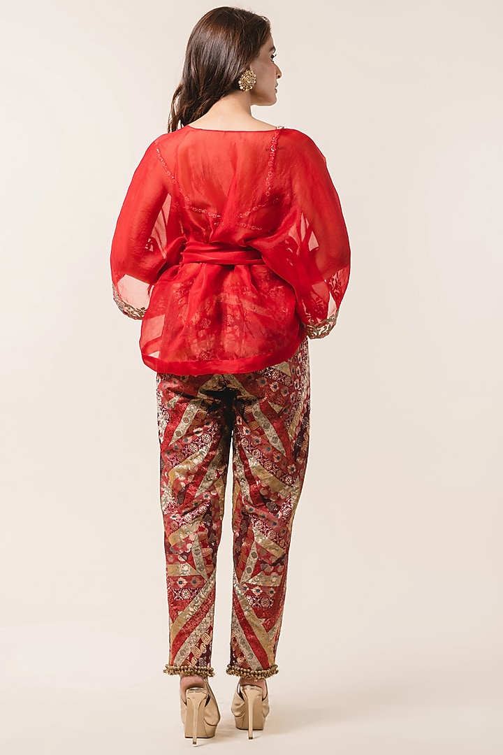 Multi Colored Brocade Pant Set by NITIKA GUJRAL at Pernia's Pop Up Shop