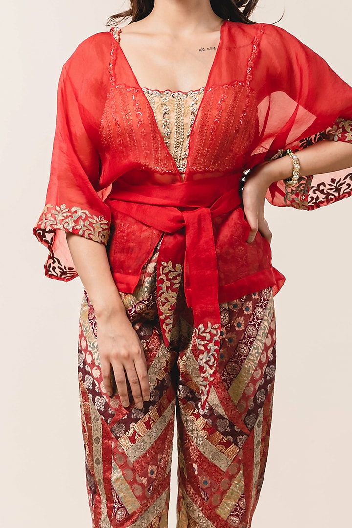 Multi Colored Brocade Pant Set by NITIKA GUJRAL at Pernia's Pop Up Shop
