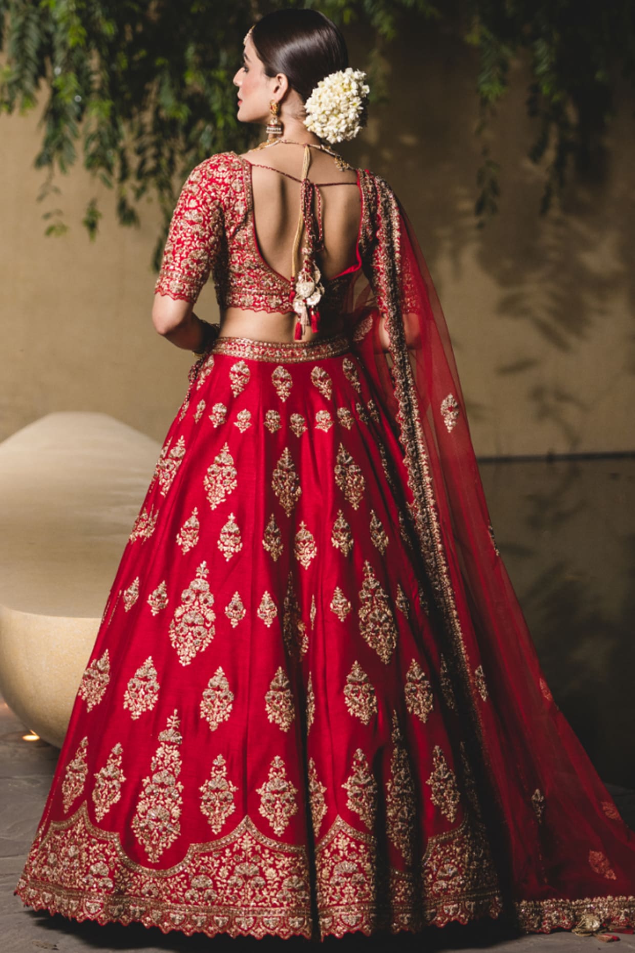 Maroon & Gold Maroon Lehenga by HER CLOSET for rent online | FLYROBE