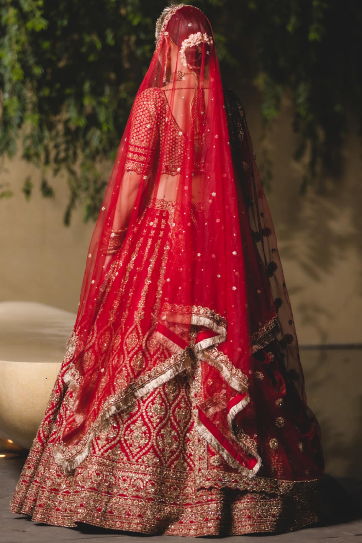 Deep Red Bridal Lehenga Choli Set – Nitika Gujral