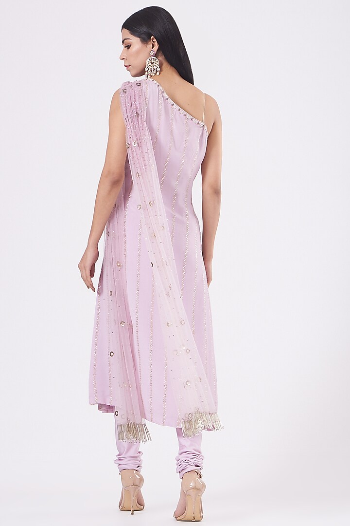 Mauve Georgette Kurta Set by NITIKA GUJRAL at Pernia's Pop Up Shop
