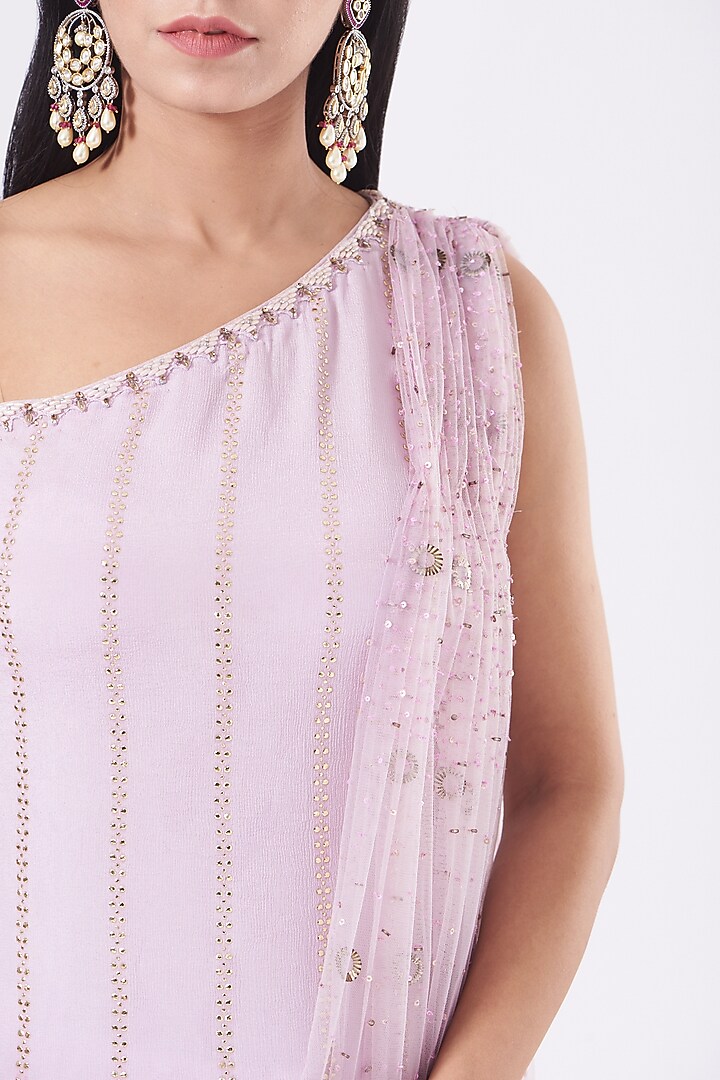 Mauve Georgette Kurta Set by NITIKA GUJRAL at Pernia's Pop Up Shop