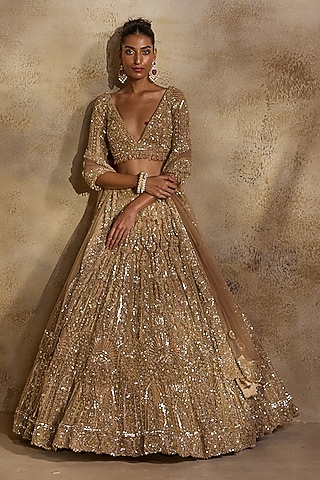 Shop Gold Sequins Lehenga Set for Women Online from India's Luxury  Designers 2026