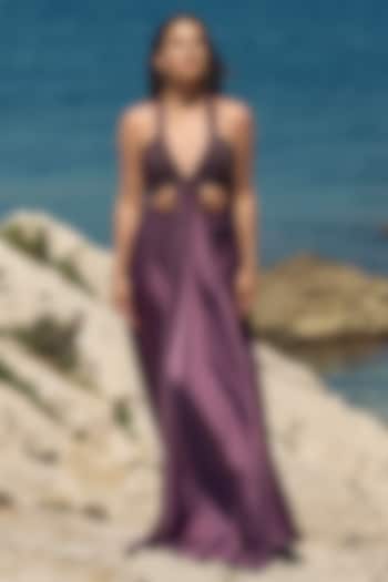 Lilac Crush Satin Skirt Set by NITIKA GUJRAL at Pernia's Pop Up Shop