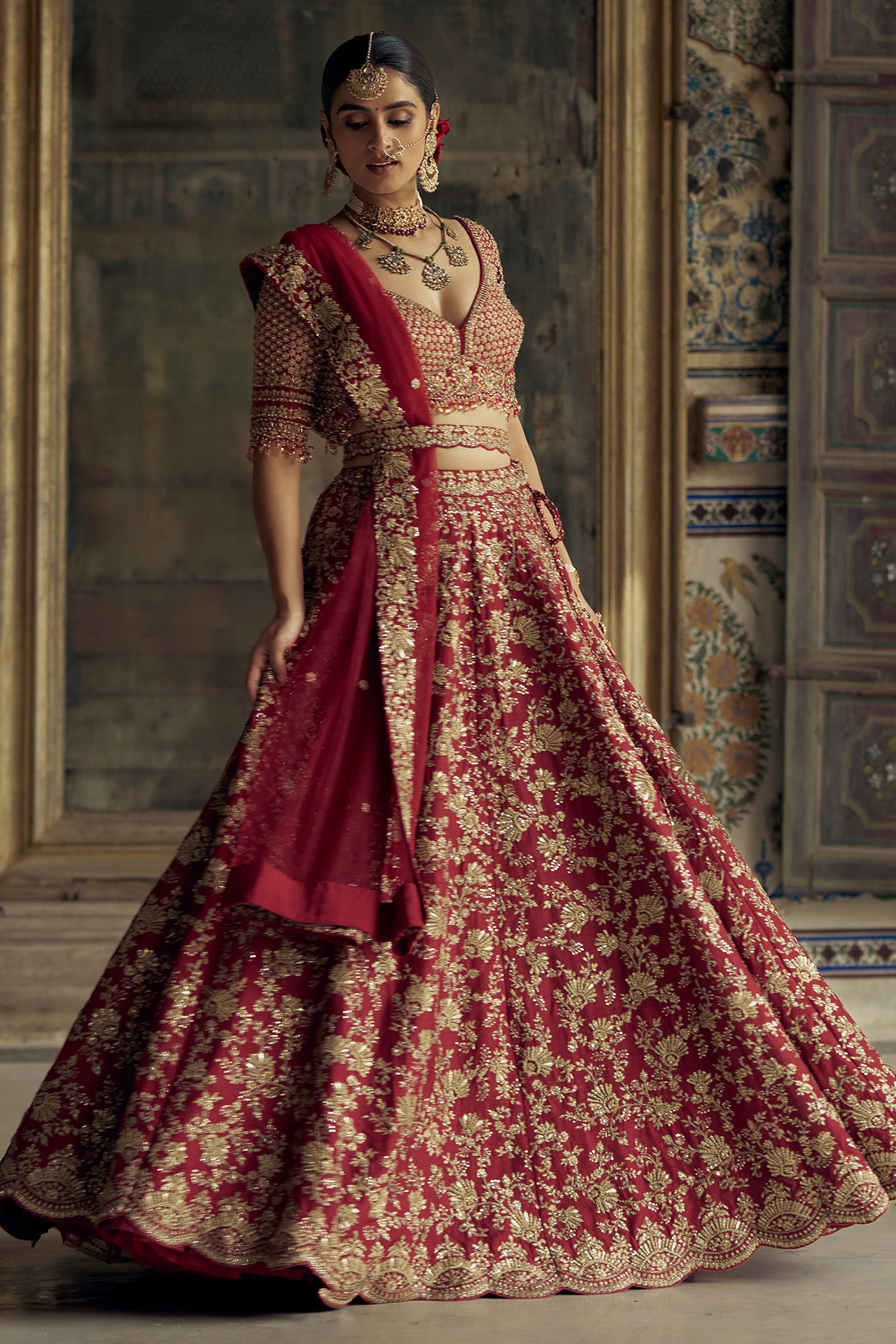 Buy Red Panetar Choli for Women Online from India s Luxury Designers 2024