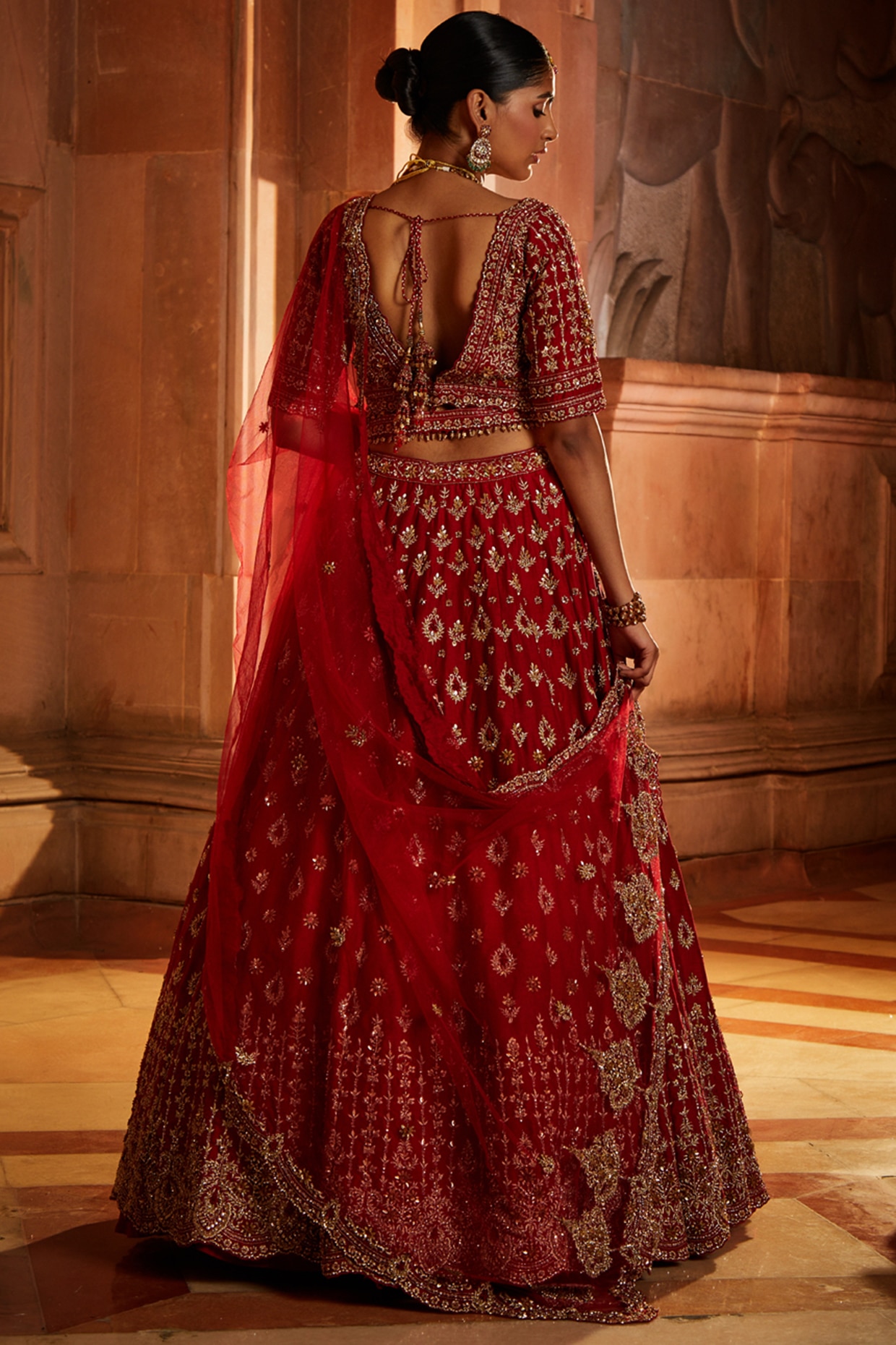 Radiant Red Color Rajasthani Wedding Lehenga | Bridal Lehengas