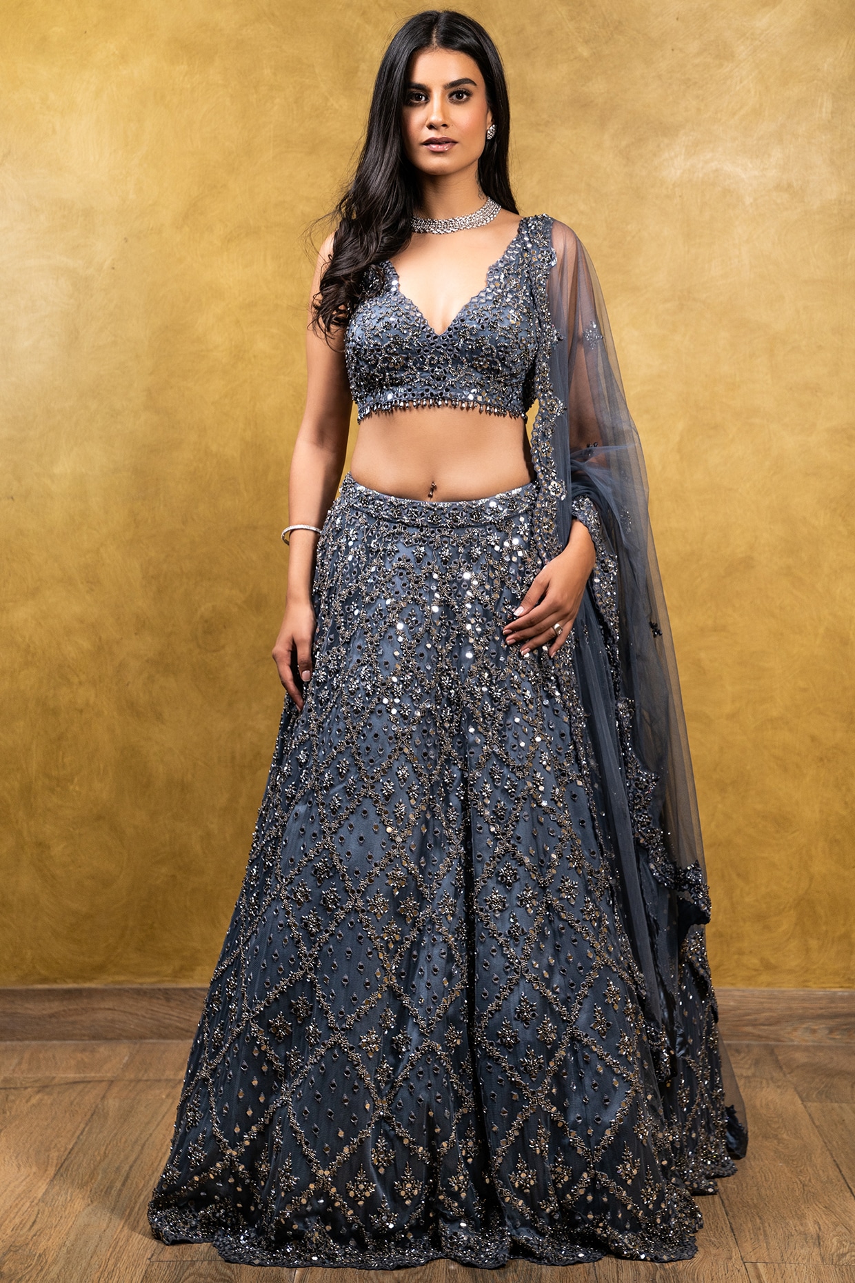 Grey Blue Net Sequin Lehenga, Indian Designer Lehenga, Wedding Lehenga,  Women Lehenga, Bridemaids Lehenga, Partywear Lehenga, Customize L - Etsy