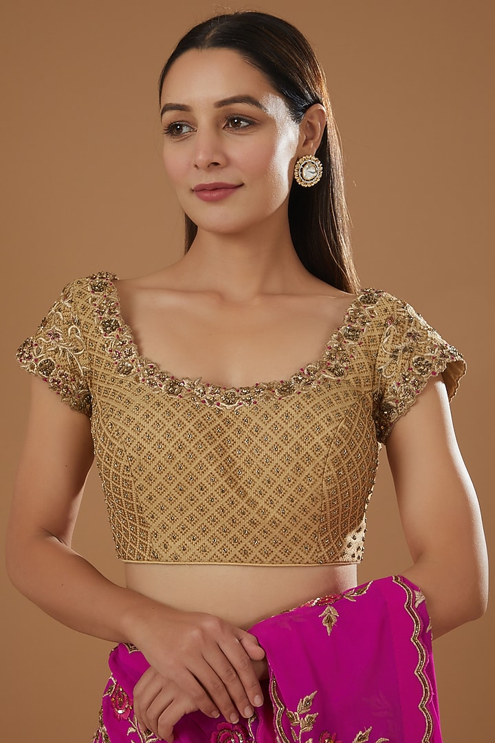 Fuchsia Georgette Embroidered Party Wear Saree Set by NITIKA GUJRAL at Pernia's Pop Up Shop
