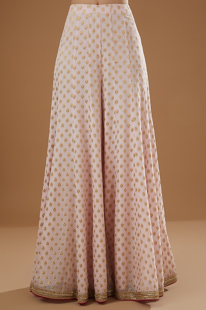 Baby Pink Raw Silk Gharara Set by NITIKA GUJRAL at Pernia's Pop Up Shop