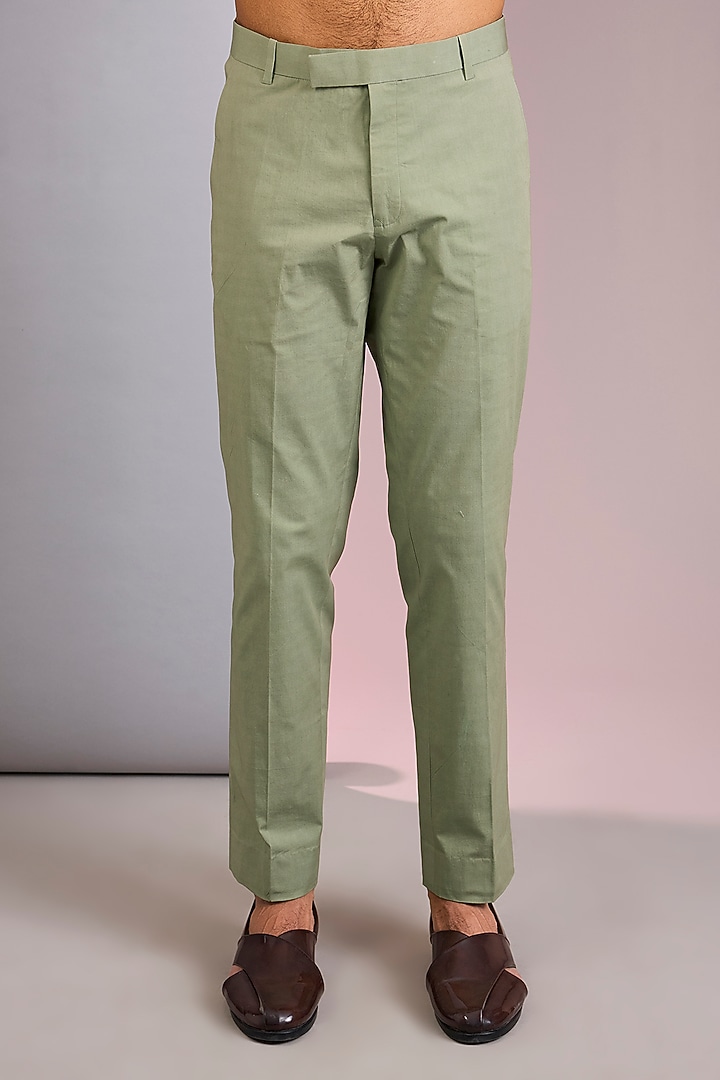 Olive Green Raw Silk Resham Work Jodhpuri Set by NITIKA GUJRAL MEN at Pernia's Pop Up Shop