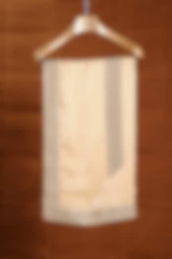 Gold Silk Embroidered Stole With Belt by NITIKA GUJRAL MEN at Pernia's Pop Up Shop