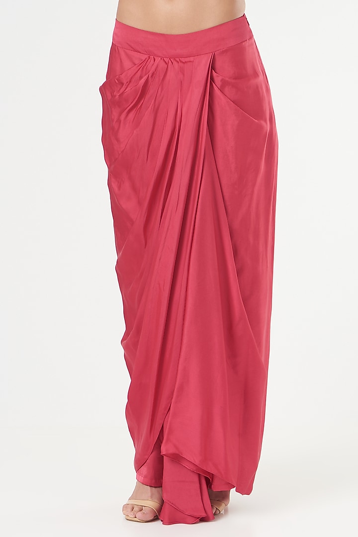 Red Embroidered Cape Set by Nayna Kapoor at Pernia's Pop Up Shop