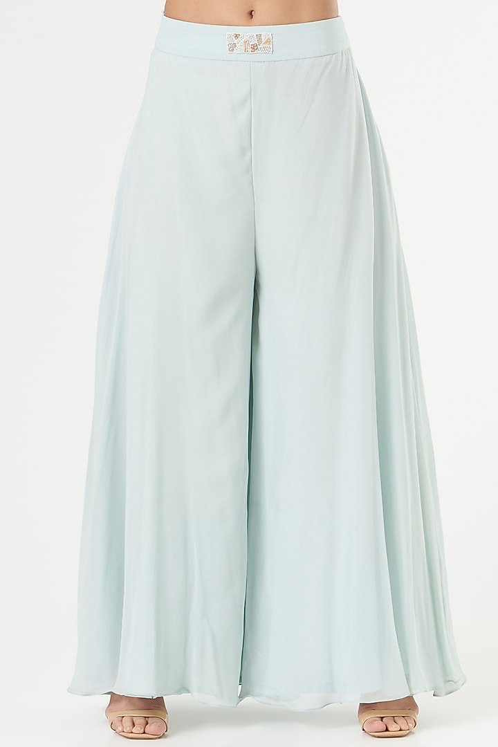 Sky Blue Embellishments Cape Set by Nayna Kapoor at Pernia's Pop Up Shop