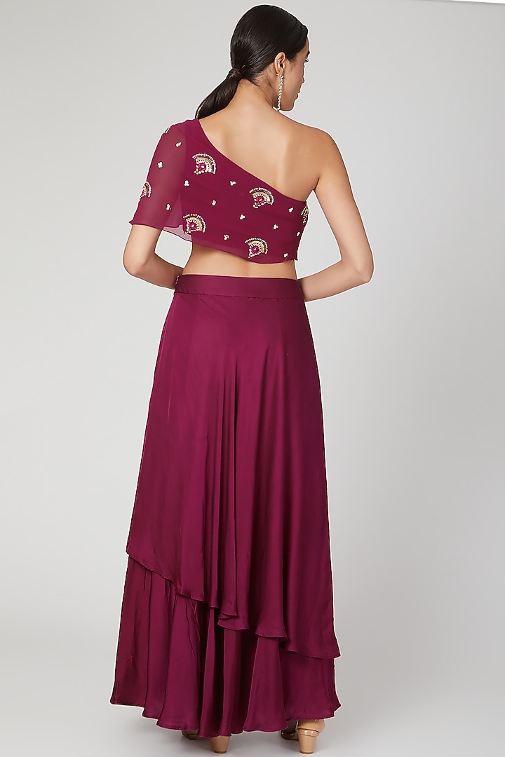 Cherry Embroidered Skirt Set by Nayna Kapoor at Pernia's Pop Up Shop
