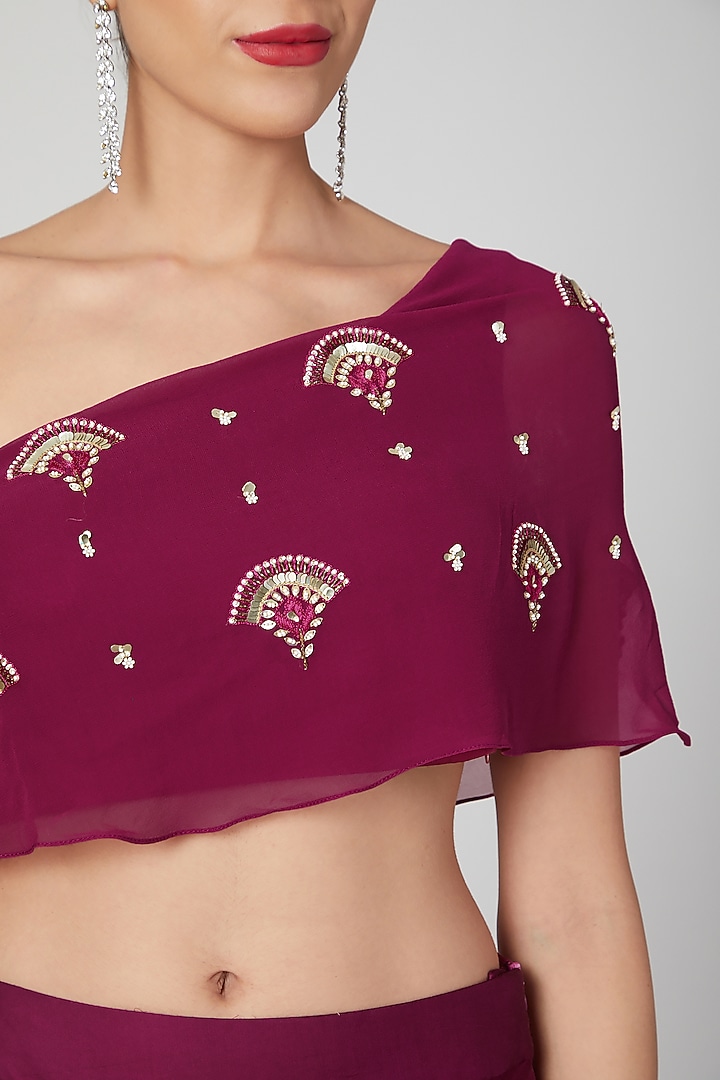 Cherry Embroidered Skirt Set by Nayna Kapoor at Pernia's Pop Up Shop