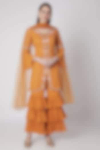 Mustard Floral Embroidered Kurta Set by Nayna Kapoor at Pernia's Pop Up Shop