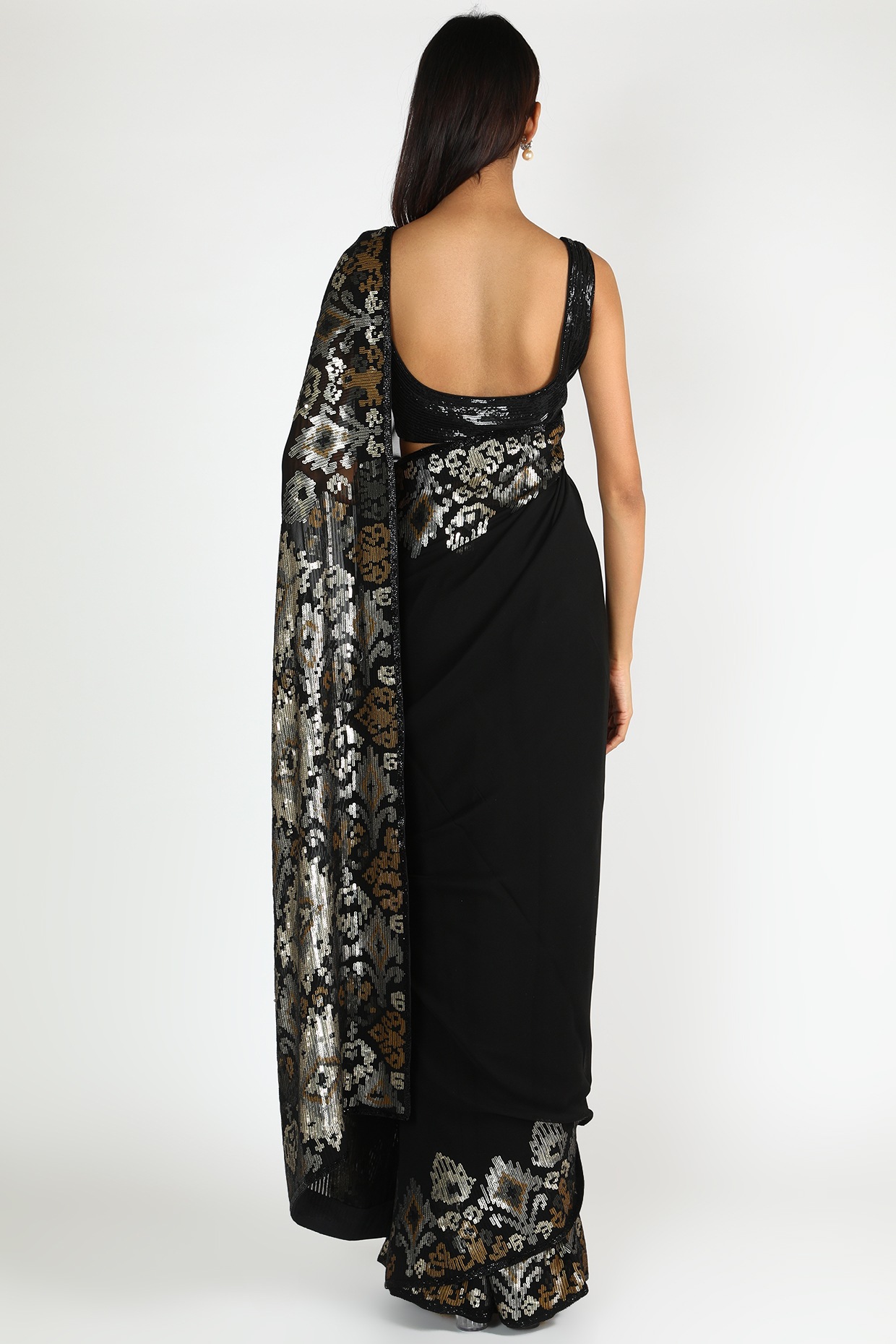 chiffon black saree