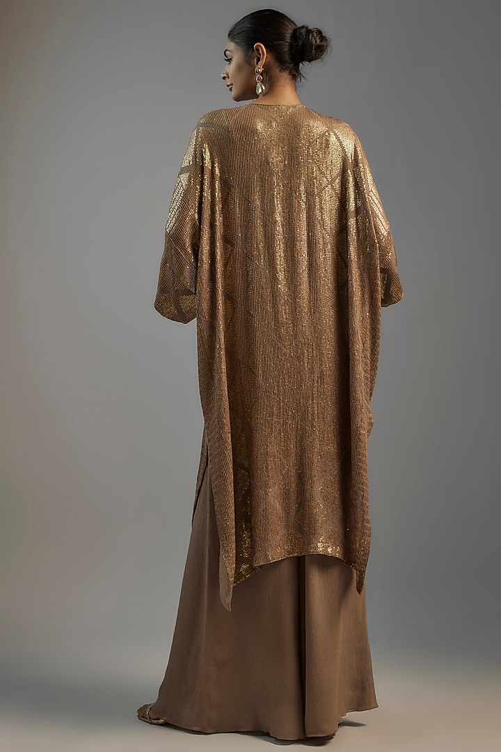 Mouse Chiffon Sequins Embroidered Kaftan Set by Nakul Sen at Pernia's Pop Up Shop