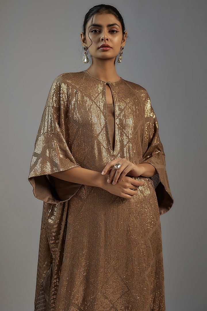 Mouse Chiffon Sequins Embroidered Kaftan Set by Nakul Sen at Pernia's Pop Up Shop