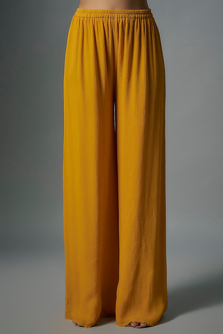 Pumpkin Orange Chiffon Sequins Embroidered Kurta Set by Nakul Sen at Pernia's Pop Up Shop