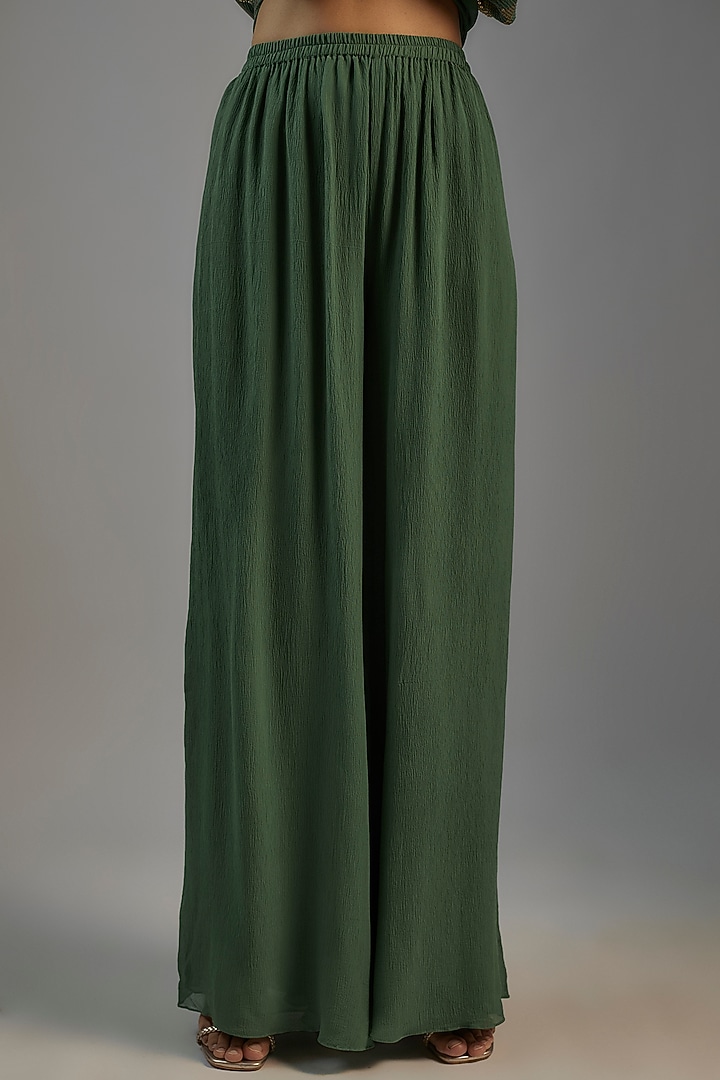 Green Chiffon Sequins Embroidered Kaftan Set by Nakul Sen at Pernia's Pop Up Shop