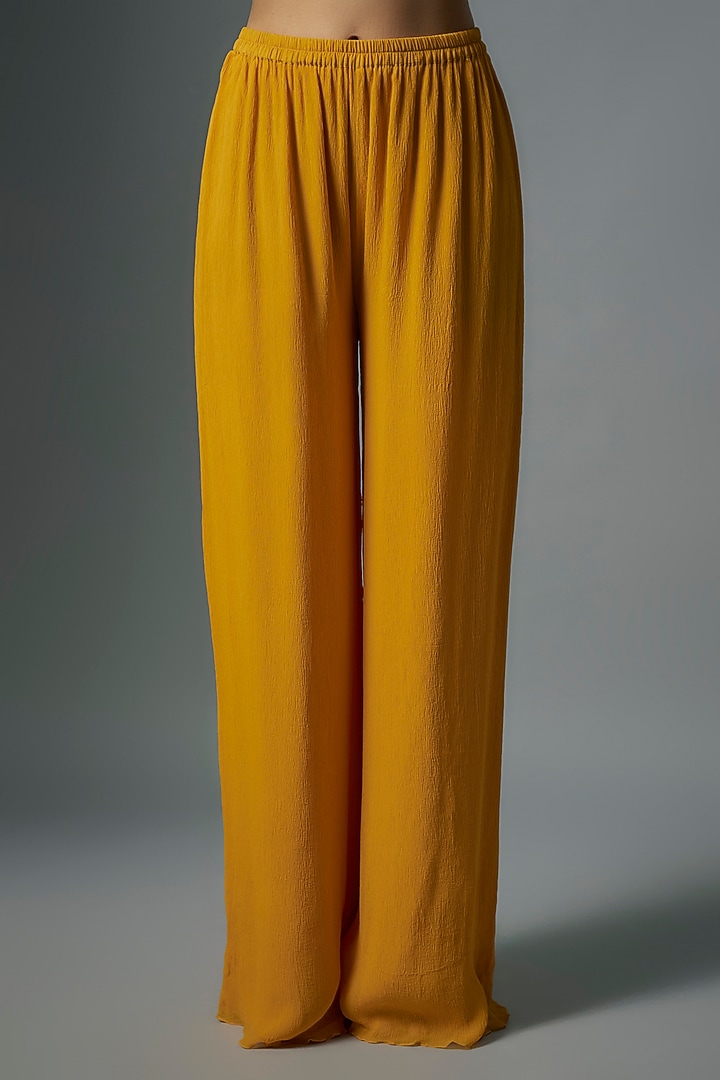 Pumpkin Orange Chiffon Sequins Embroidered Kurta Set by Nakul Sen at Pernia's Pop Up Shop