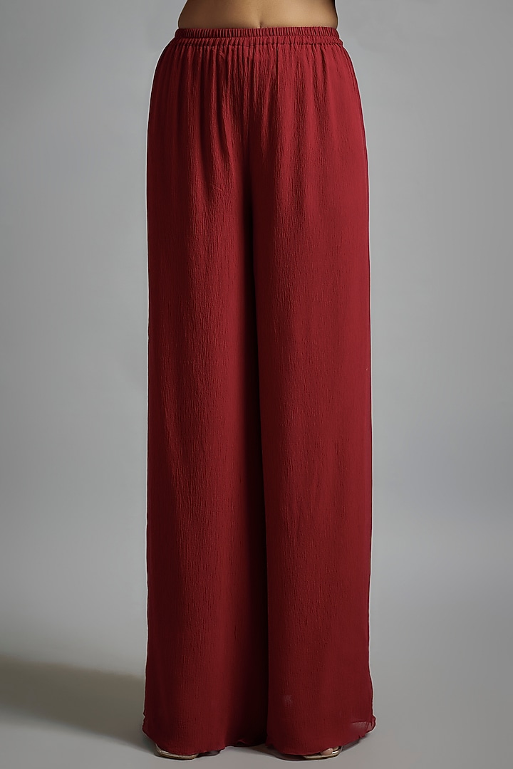 Red Chiffon Sequins Embroidered Kaftan Set by Nakul Sen at Pernia's Pop Up Shop