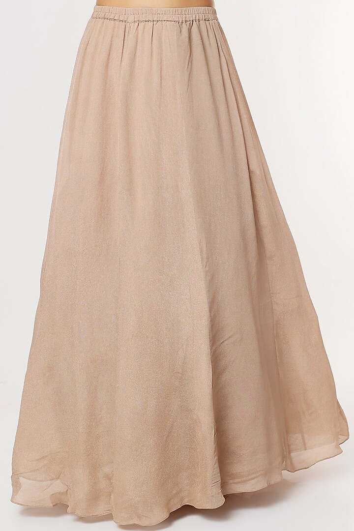 Beige Embroidered Gown With Jacket by Nakul Sen at Pernia's Pop Up Shop