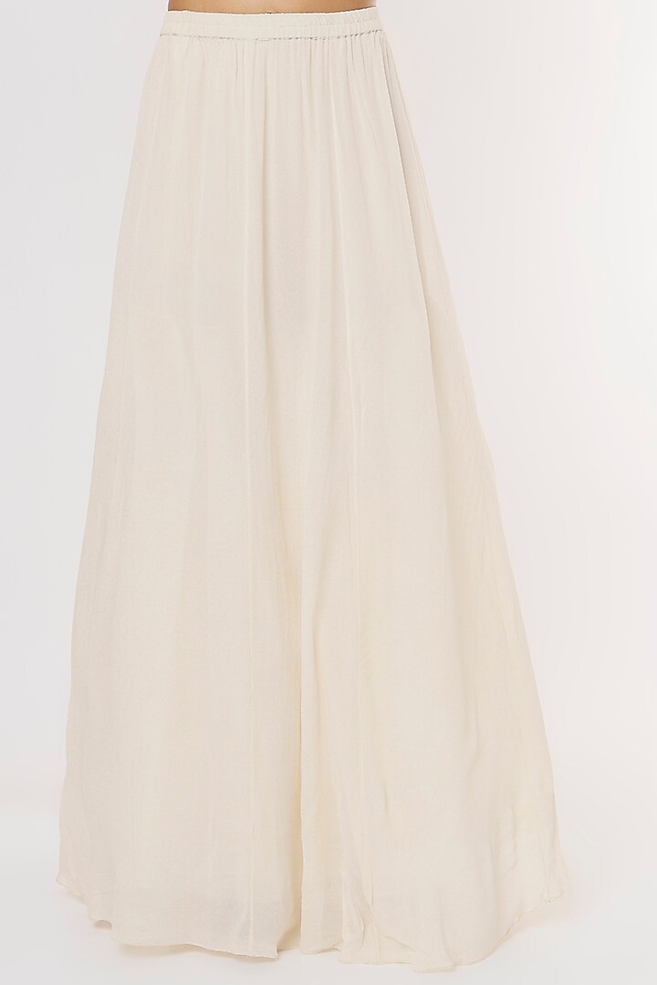 Ivory Embroidered Gown With Jacket by Nakul Sen at Pernia's Pop Up Shop