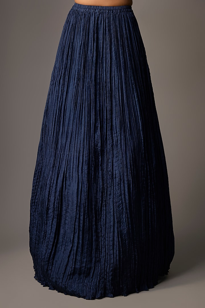Blue Chiffon Thread Embroidered Jacket Set by Nakul Sen at Pernia's Pop Up Shop