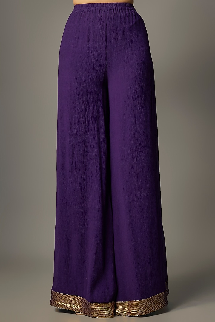 Purple Chiffon Thread Embroidered Kurta Set by Nakul Sen at Pernia's Pop Up Shop