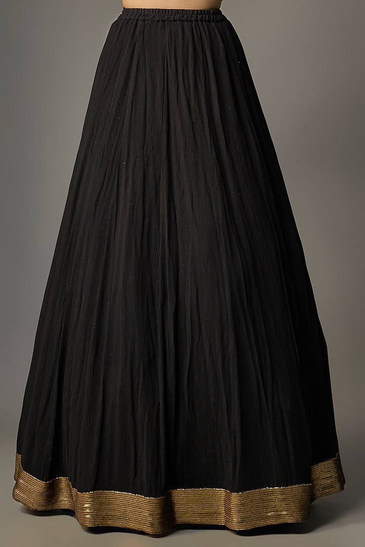 Black Chiffon Thread Embroidered Bridal Anarkali Set by Nakul Sen at Pernia's Pop Up Shop