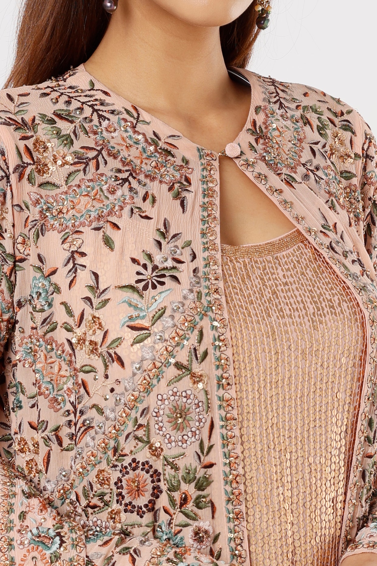 Blush chiffon jacket best sale