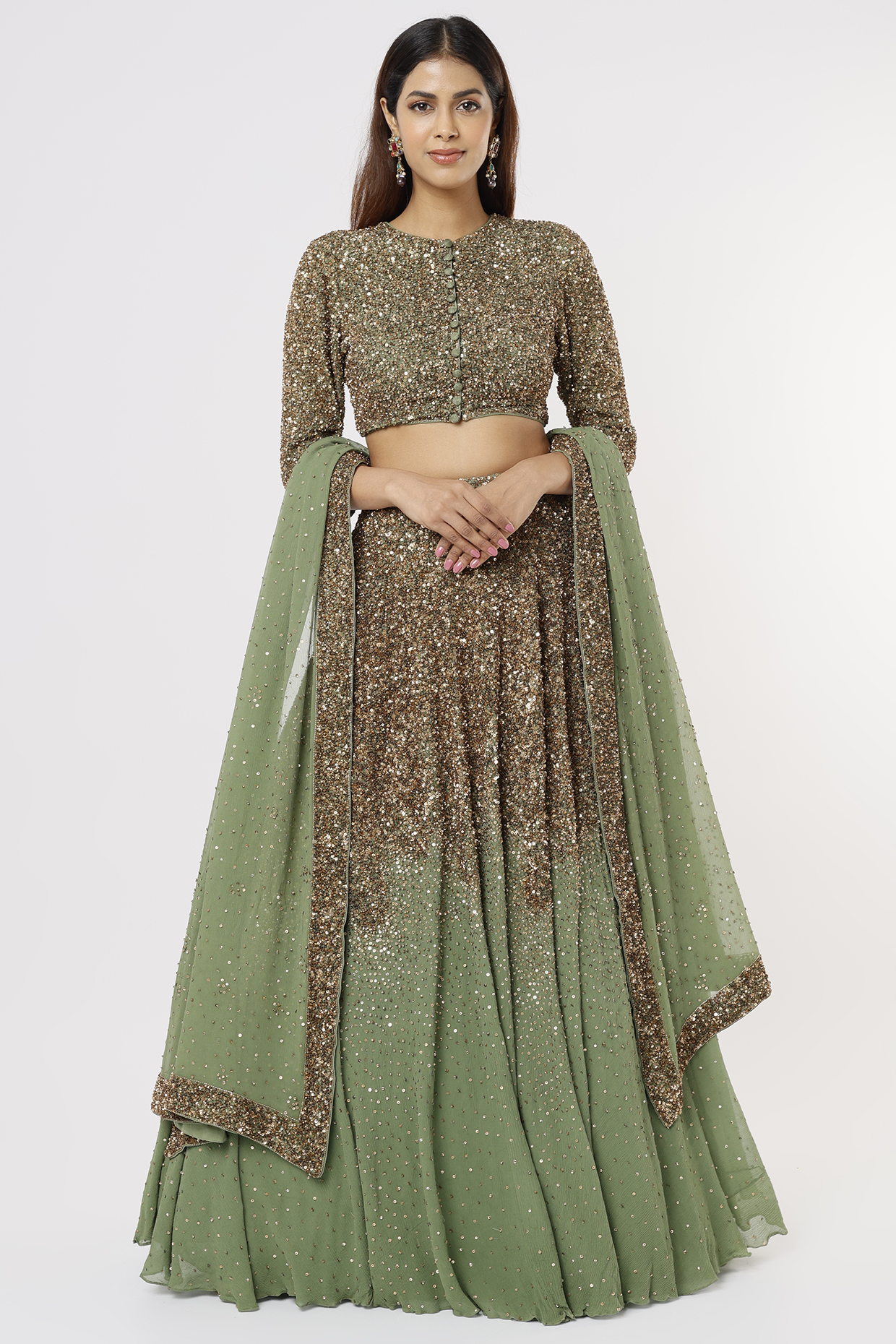 Pista Bridal Lehenga Set With Sequins Work by Nakul Sen at Pernia's Pop Up Shop