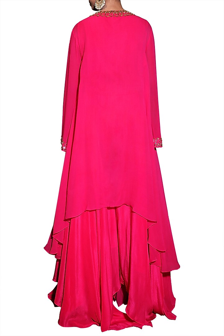 Rani Pink Embroidered Tunic With Pants by Nikasha at Pernia's Pop Up Shop
