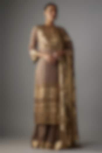 Mouse Chiffon Sequins Embroidered Bridal Sharara Set by Nakul Sen at Pernia's Pop Up Shop