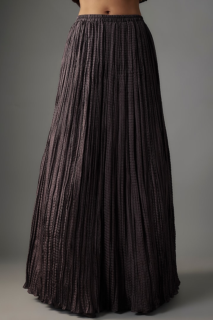 Charcoal Chiffon Sequins Embroidered Jacket Set by Nakul Sen at Pernia's Pop Up Shop