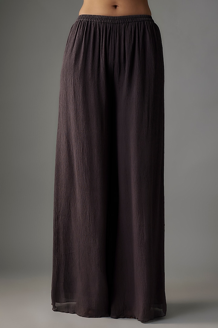Charcoal Chiffon Sequins Embroidered Kurta Set by Nakul Sen at Pernia's Pop Up Shop