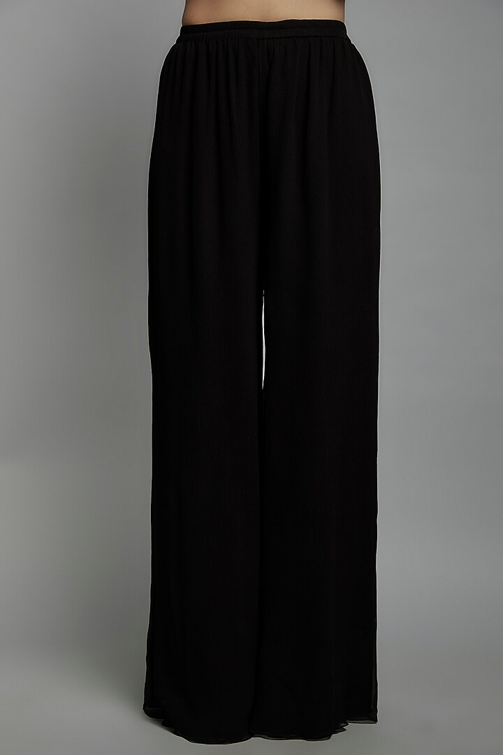 Black Chiffon Sequins Embroidered Kurta Set by Nakul Sen at Pernia's Pop Up Shop