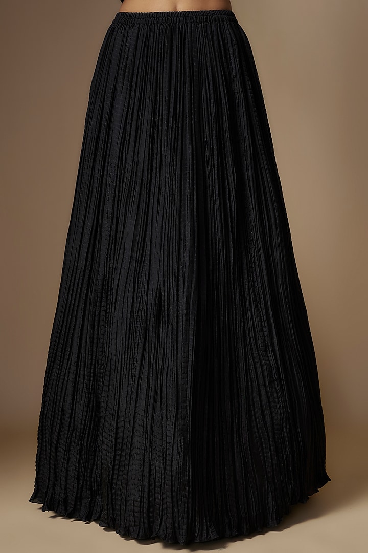 Black Chiffon Sequins Embroidered Jacket Set by Nakul Sen at Pernia's Pop Up Shop