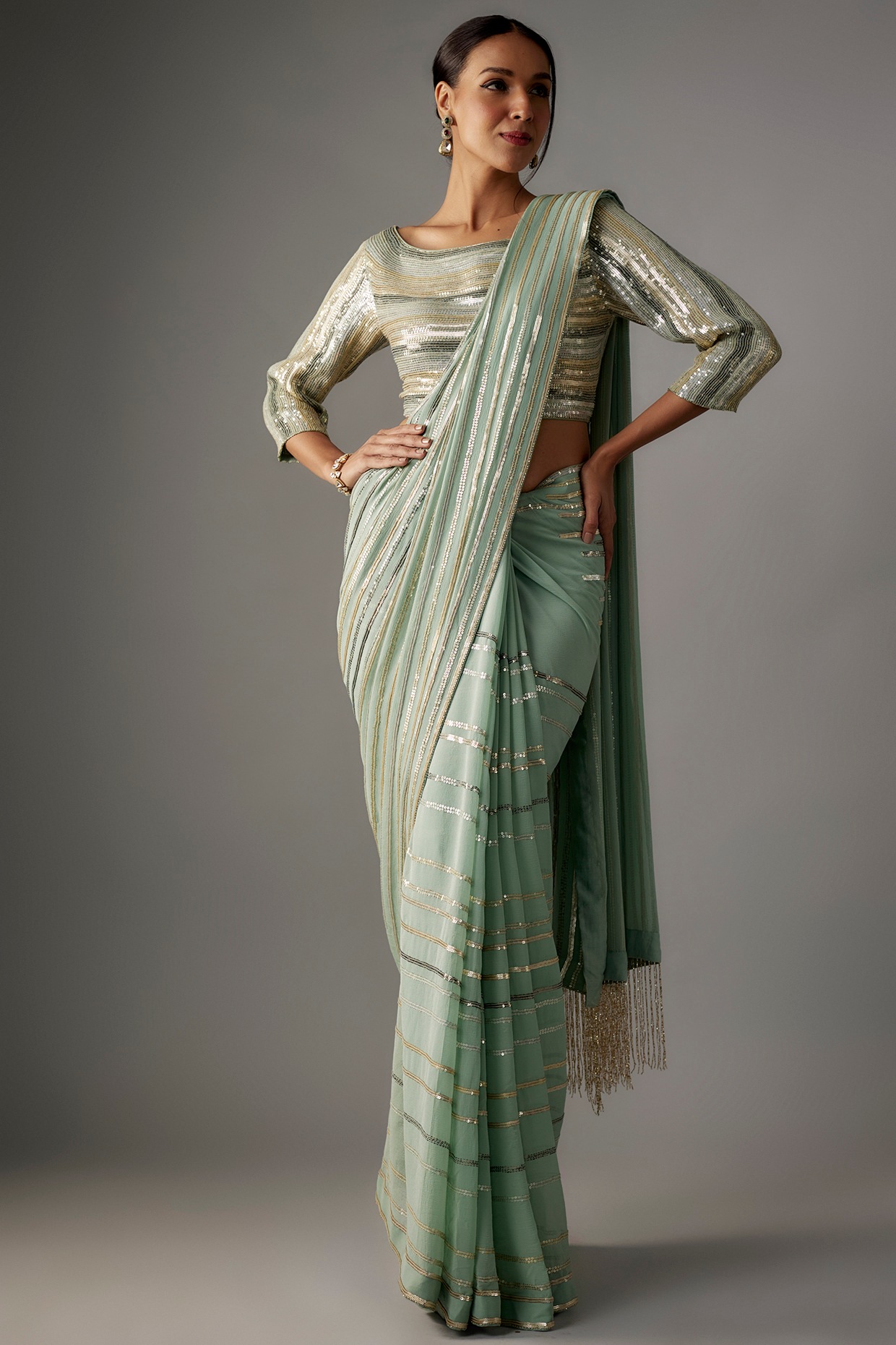 Marble chiffon sarees | Chiffon saree, Simple saree designs, Saree  embroidery design