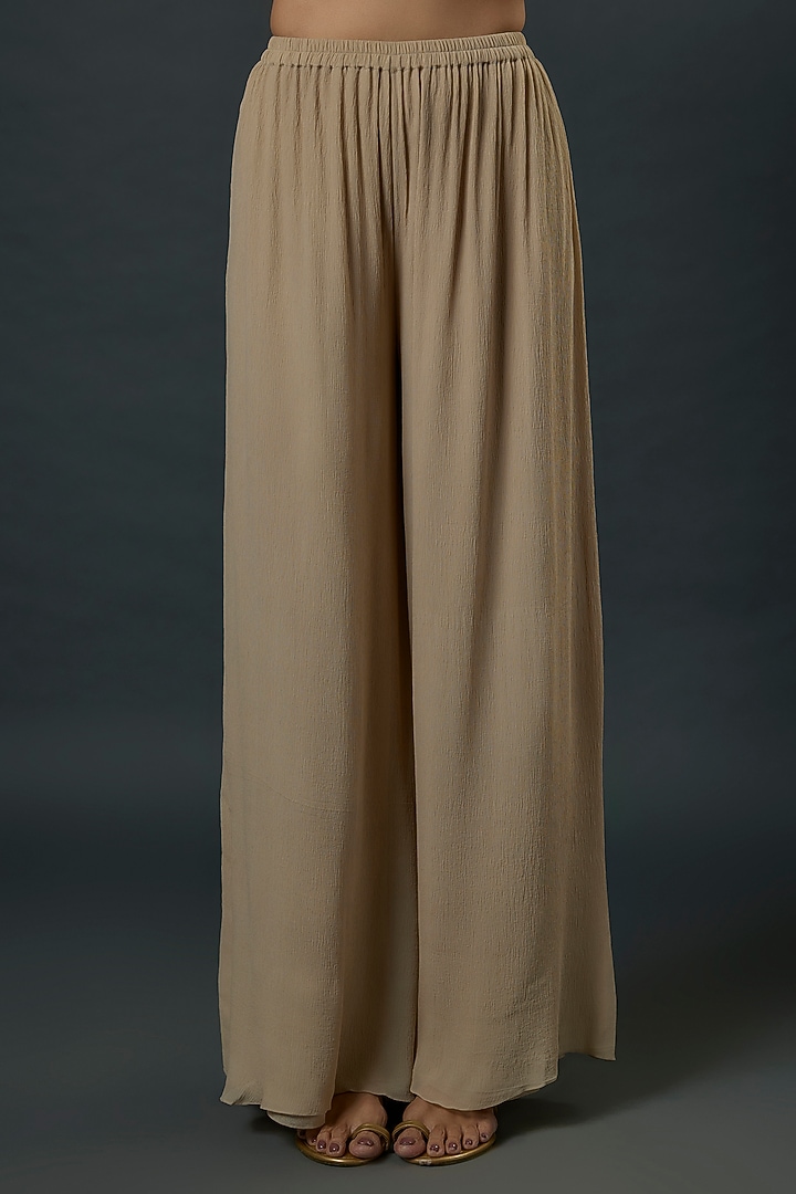 Mushroom-Colored Chiffon Sequins Embroidered Kaftan Set by Nakul Sen at Pernia's Pop Up Shop