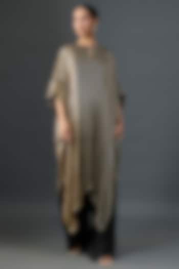 Black Silk Chiffon Sequins Embroidered Kaftan Set by Nakul Sen at Pernia's Pop Up Shop